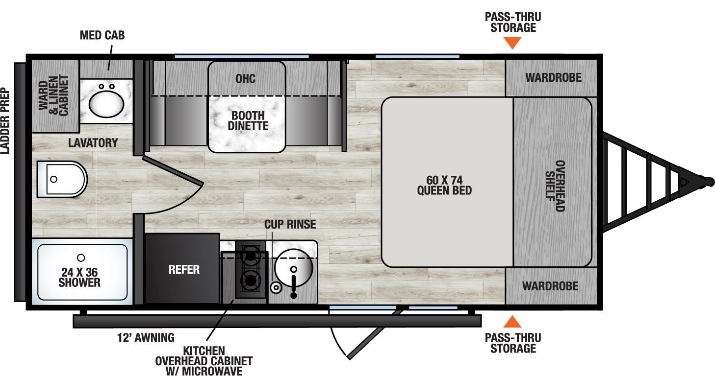 Clipper Travel Trailers 17FQ Floorplan